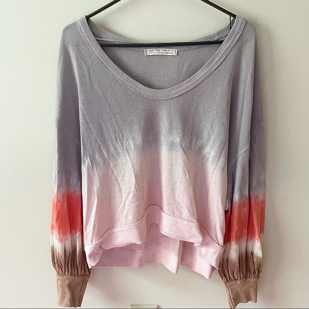 Free People Long Sleeve Tee Tie Dye Combo